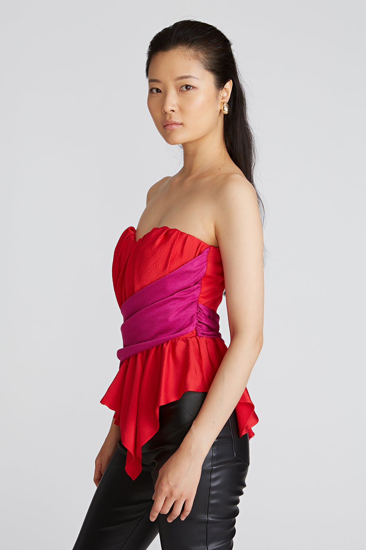 BRANDON MAXWELL PLEATED BUSTIER LONG DRESS - Capitol